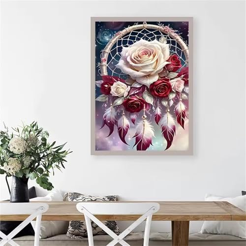 Traumfänger mit Rosen - Puzzles für Erwachsene,Puzzle 1500 Teile, Puzzle 87x57cm, DIY-Puzzles für Heimdekoration, Familienpuzzle für Erwachsene und Kinder von Cekog