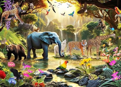 Tropische Tierwelt - Puzzles für Erwachsene,Puzzle 1500 Teile, Puzzle 87x57 cm DIY - Puzzles für Heimdekoration, Familienpuzzle für Erwachsene und Kinder Tropische Tierwelt - Puzzles für Erwachsene,Puzzle 1500 Teile, Puzzle 87x57 cm DIY - Puzzles für Heimdekoration, Familienpuzzle für Erwachsene und Kinder von Cekog