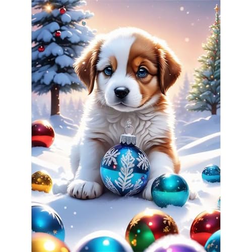 Weihnachtswelpe - Puzzles für Erwachsene,Puzzle 200 Teile, Puzzle 35x25 cm DIY - Puzzles für Heimdekoration, Familienpuzzle für Erwachsene und Kinder von Cekog