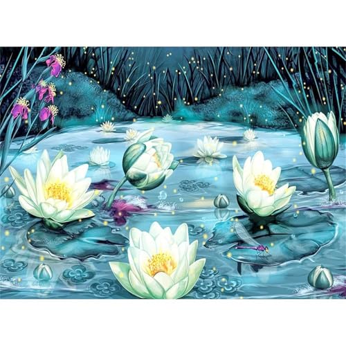 Weiße Lotusblume - Puzzles für Erwachsene,Puzzle 200 Teile, Puzzle 35x25 cm DIY - Puzzles für Heimdekoration, Familienpuzzle für Erwachsene und Kinder von Cekog