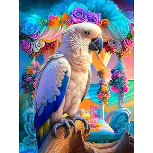 Weiße Papageienblumen - Puzzles für Erwachsene,Puzzle 1000 Teile, Puzzle 50x75 cm DIY - Puzzles für Heimdekoration, Familienpuzzle für Erwachsene und Kinder von Cekog
