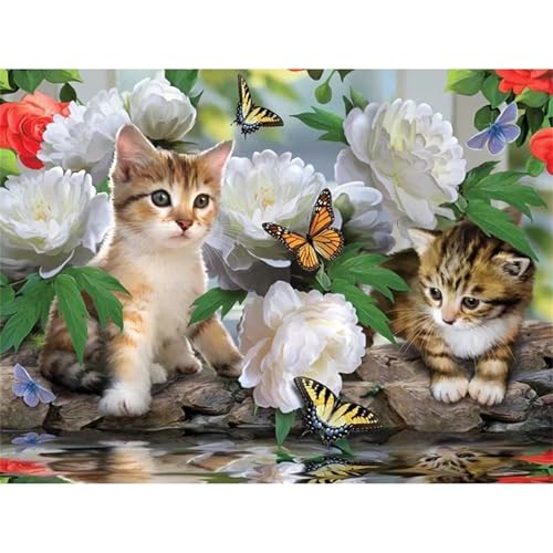 Weiße Pfingstrosenkatze - Puzzles für Erwachsene,Puzzle 500 Teile, Puzzle 38x52 cm DIY - Puzzles für Heimdekoration, Familienpuzzle für Erwachsene und Kinder Weiße Pfingstrosenkatze - Puzzles für Erwachsene,Puzzle 500 Teile, Puzzle 38x52 cm DIY - Puzzles für Heimdekoration, Familienpuzzle für Erwachsene und Kinder von Cekog
