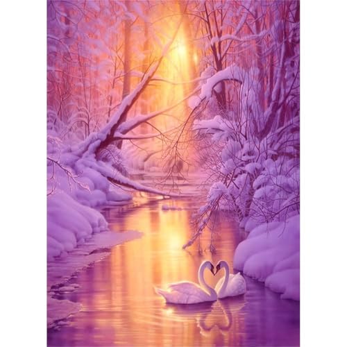 Wintersee Schwäne - Puzzles für Erwachsene,Puzzle 300 Teile, Puzzle 40x28 cm DIY - Puzzles für Heimdekoration, Familienpuzzle für Erwachsene und Kinder von Cekog