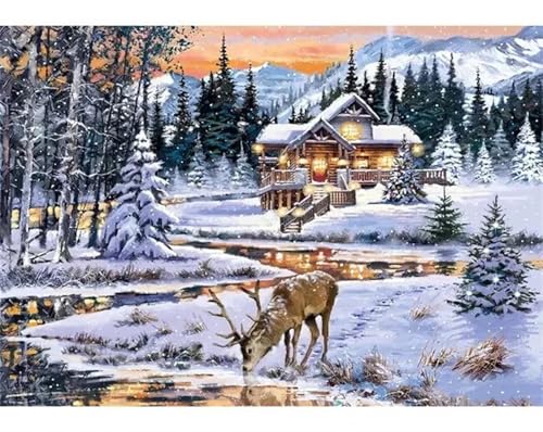Winterwaldtiere - Puzzles für Erwachsene,Puzzle 500 Teile, Puzzle 38x52 cm DIY - Puzzles für Heimdekoration, Familienpuzzle für Erwachsene und Kinder von Cekog