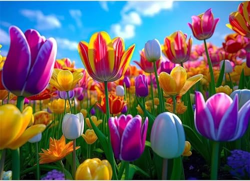 Wunderschöne Tulpenfelder - Puzzles für Erwachsene,Puzzle 1500 Teile, Puzzle 87x57 cm DIY - Puzzles für Heimdekoration, Familienpuzzle für Erwachsene und Kinder Wunderschöne Tulpenfelder - Puzzles für Erwachsene,Puzzle 1500 Teile, Puzzle 87x57 cm DIY - Puzzles für Heimdekoration, Familienpuzzle für Erwachsene und Kinder von Cekog