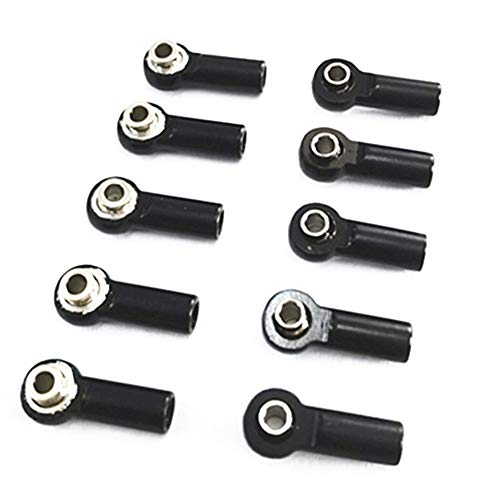 Celabie 10 StüCk Metall M2.5 Link Spur Stangen Kopf Gelenk für A959 12428 144001 C24 MN D90 MN99S RC Auto Teile, Schwarz von Celabie