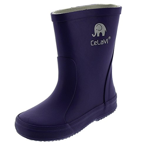 Celavi Kinder Mädchen Wasserdichte Gummistiefel, 100% Naturkautschuk Regenstiefel, Größe: 29, Farbe: Violett, 1147 von Celavi