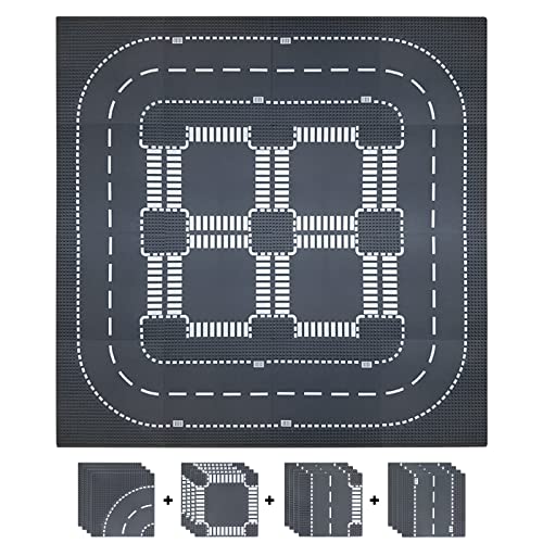 Celawork Bauplatten für Straßen, Städte, Straßenplatten,Classic Bausteine,Kompatibel mit meisten gängigen Marken, 25.5 * 25.5cm Platten-Set für Kreatives Spielen, Lernspielzeug von Celawork