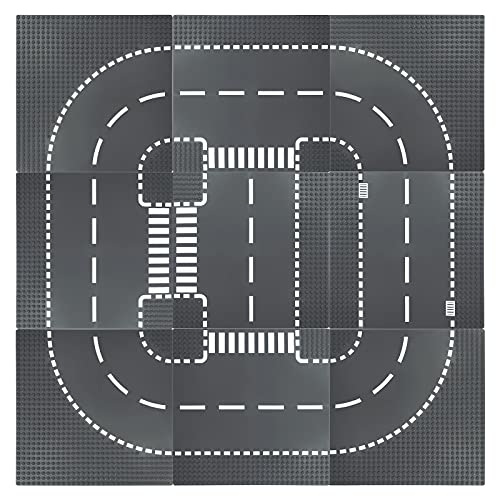 Celawork Bauplatten für Straßen, Städte, Straßenplatten,Kompatibel mit Allen gängigen Marken, 25.5 * 25.5cm Platten-Set für Kreatives Spielen, Lernspielzeug (9 Stück(4 Kurve,4 T-Kreuzung, 1 Gerade) Celawork Bauplatten für Straßen, Städte, Straßenplatten,Kompatibel mit Allen gängigen Marken, 25.5 * 25.5cm Platten-Set für Kreatives Spielen, Lernspielzeug (9 Stück(4 Kurve,4 T-Kreuzung, 1 Gerade) von Celawork