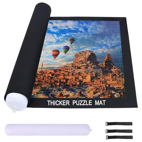 Celawork Puzzlematte für BIS 200, 500, 1000 Teile - Puzzleunterlage Rollmatte zum Aufbewahren (Schwarz, für 1000) von Celawork