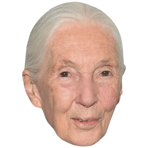 Celebrity Cutouts Jane Goodall (Smile) Maske aus Karton von Celebrity Cutouts