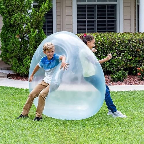 Große Wasserblasenball Wasserball, 120cm/47in Bubble Ball, Aufblasbarer Wasserball, Wiederverwendbar Bälle für Kinder Erwachsene, Transparenter Hüpfballon für Outdoor, Pool Spielzeug(A) von CelestiMingle