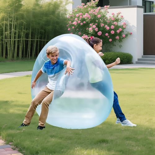 Große Wasserblasenball Wasserball, 120cm/47in Bubble Ball, Aufblasbarer Wasserball, Wiederverwendbar Bälle für Kinder Erwachsene, Transparenter Hüpfballon für Outdoor, Pool Spielzeug(A) von CelestiMingle
