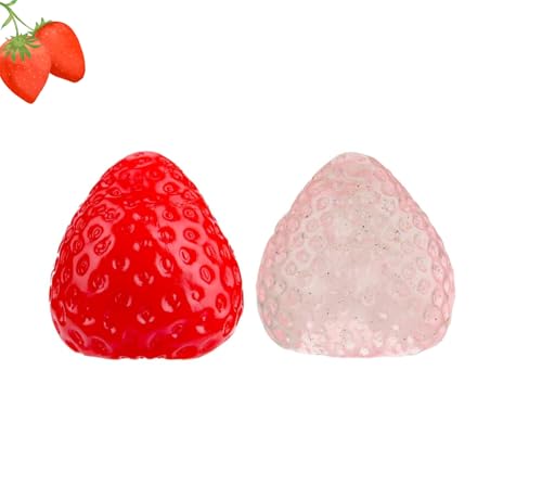 2 Stück Taba Squishy Set, Erdbeer Squishy Ball, Taba Squishy XXL, Fufu Squishy Toy, Anti Stress Fidget Toys Spielzeug für Erwachsene Kinder, Geburtstagsgeschenke (A) von CelestiMingle