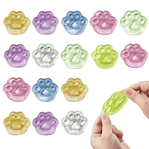 16 Stück Cat Paw Squishy Katzenpfoten Quetschspielzeug mit Bällen Süße Weiche Katzenpfoten-Quetschspielzeug Stress Relieving Toys Geeignet für Kinder und Erwachsene Zum Entspannen von Celiodd