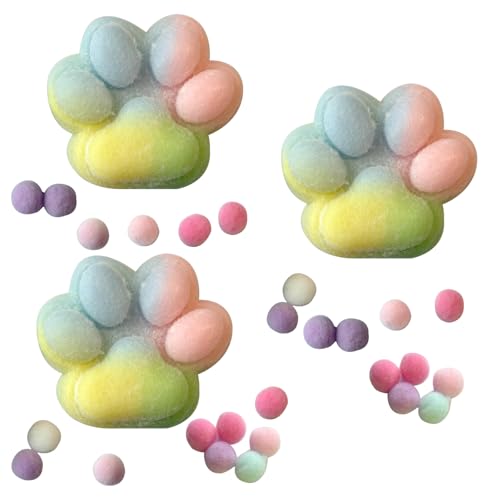 3 Stück Taba Squishy,Squishy Pfote,Squishy Pfote,Cat Paw Squishy,Squishy Cat Paw,Squishy Katzenpfote,Niedliche Katzenpfotenformen,Eine Tolle Wahl Zum Stressabbau (Farbe) von Celiodd