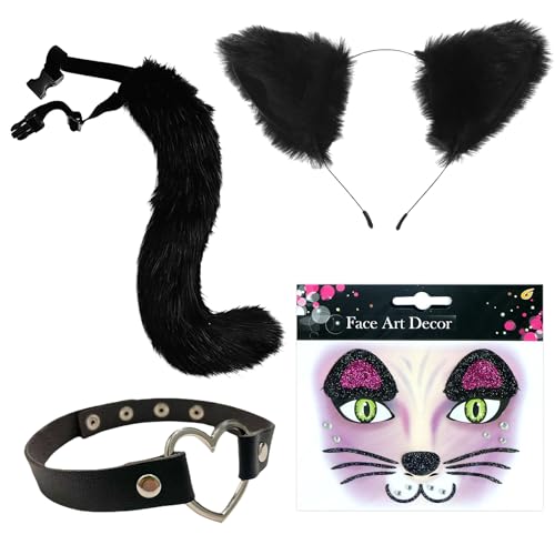 Celiodd 4 Pcs KatzenkostüM KatzenkostüM Damen Katze KostüM Katzen KostüM Halloween Celiodd 4 Pcs KatzenkostüM KatzenkostüM Damen Katze KostüM Katzen KostüM Halloween von Celiodd