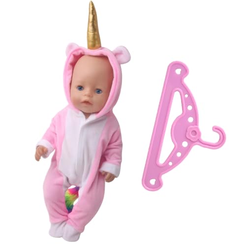 Baby BOR N Einhorn Anzug Puppe ZubehöR Puppengewand Einhorn Puppe Puppenkleider 46 cm Mit KleiderbüGel von Celiodd