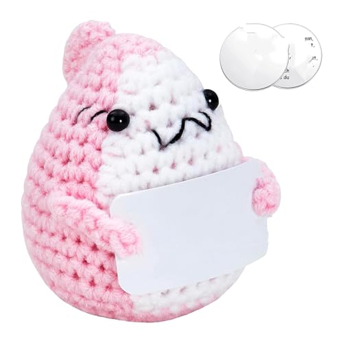 Celiodd Emotional Support Shark,Gehäkelte Kuscheltiere,Hai Kuscheltier mit Karten und Glücksmünzen,Häkelhai-Geschenk,Geeignet für Hai-Liebhaber Freunde Frauen und Männer,Stress Abbauen (Rosa) von Celiodd