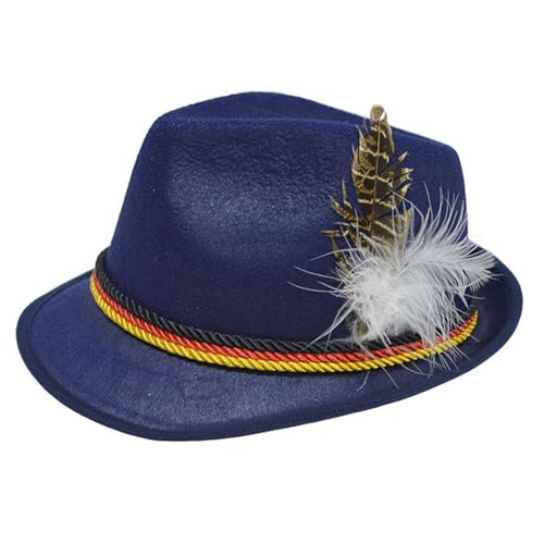 Celucke Bayerischer Trachtenhut aus Filz mit Feder Bierhut Traditionelles Kostümzubehör für Oktoberfest, Karneval, Halloween Unisex Erwachsene für Mottoparty und Cosplay von Celucke