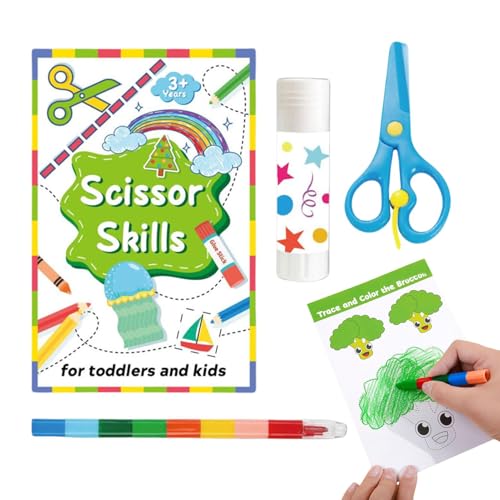 Aktivitätenheft zum Schneiden und Kleben, Aktivitätenheft zum Schneiden und Ausmalen, lustiges Schneide- und Malbuch für Kinder ab 3 Jahren, Lernspielzeug für Motorik Aktivitätenheft zum Schneiden und Kleben, Aktivitätenheft zum Schneiden und Ausmalen, lustiges Schneide- und Malbuch für Kinder ab 3 Jahren, Lernspielzeug für Motorik von Celuicion