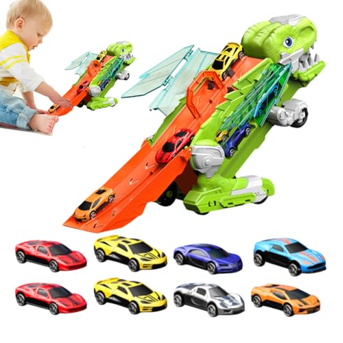 Celuicion Dinosaurier-Transport-LKW, Bunter Transport-LKW mit Dinosauriern, Tragbares Vorschul-Lernspiel, Wiederverwendbares Reisespiel für Zuhause, Schule & Unterwegs von Celuicion