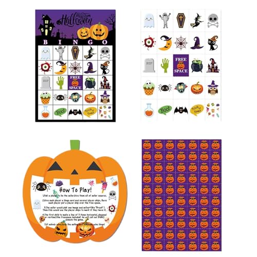 Celuicion Famililienspielkarten,Kartenspiele Für Bis Zu 24 Spieler Und Jugendliche | Halloween Bingo Spieleset Gesellschaftsspiel Für Feste Homeschool Schule Unterricht Reise Camping Urlaub Zuhause Celuicion Famililienspielkarten,Kartenspiele Für Bis Zu 24 Spieler Und Jugendliche | Halloween Bingo Spieleset Gesellschaftsspiel Für Feste Homeschool Schule Unterricht Reise Camping Urlaub Zuhause von Celuicion