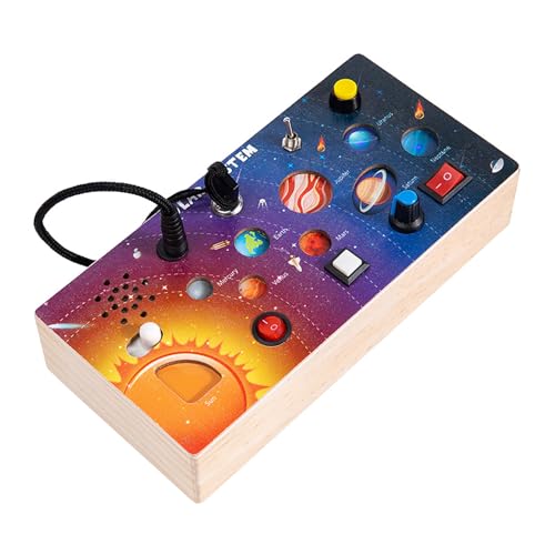 Celuicion Holz-Sensoryboard Spielzeug - Planetenspiel Mit LED-Beleuchtung Für Kinder - Tragbares Feinmotorik Lernspiel, Interaktives Bildungsspielzeug Für Zuhause & Unterwegs Celuicion Holz-Sensoryboard Spielzeug - Planetenspiel Mit LED-Beleuchtung Für Kinder - Tragbares Feinmotorik Lernspiel, Interaktives Bildungsspielzeug Für Zuhause & Unterwegs von Celuicion