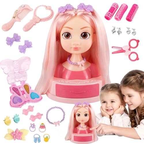 Celuicion Pretend Play Puppen Frisier Spielzeug,Schminktisch Set Für Kleine Mädchen - Styling Spielzeug Set Mit Ohrsteckern Lockenstab Haarspangen Celuicion Pretend Play Puppen Frisier Spielzeug,Schminktisch Set Für Kleine Mädchen - Styling Spielzeug Set Mit Ohrsteckern Lockenstab Haarspangen von Celuicion