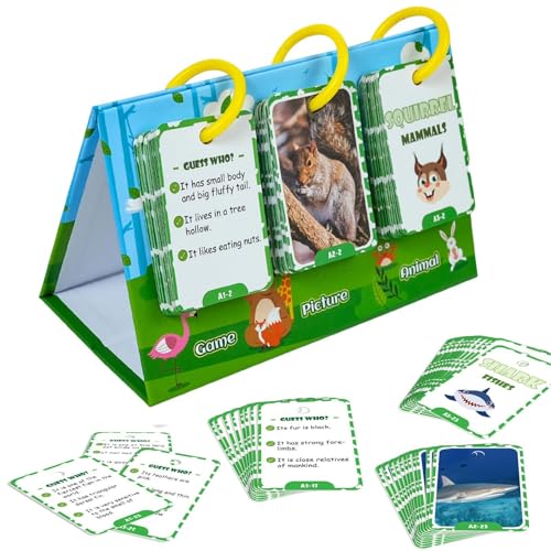 Celuicion Realistische Animal -Flash -Karten, Animal Flash Card Match - 69x Fun Realistic Animal Flash Cards,Pädagogisches Matching -Spiele -Spiel mit englischen Wörtern, Vokabularbuilder für Kinder von Celuicion