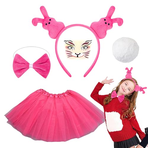 Celuicion Rollenspielkostüm, Hasenkostüm Set | Buntes Dress -up -Set - Lustige Cosplay -Accessoires, entzückende Partys Lieferungen für Frauen, Mädchen von Celuicion