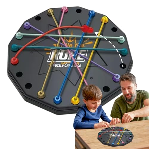 Celuicion Rope Untying Sorting Brettspiel, Rope Untying Game - Rope Challenge Stack Sorting Game | String -Lösung zentraler Gehirnteaser, Bildungshirn -Boosting -Aktivitäten für Kinder Erwachsene von Celuicion