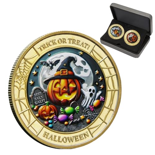 Celuicion Seltene Münze,Halloween Süßes Oder Saures Füllung - Originelle Spielzeuge Souvenir Partygeschenk Kinder Frauen Männer Erwachsene Sammler von Celuicion