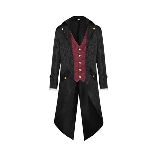 Celuicion Viktorianische Jacke für Herren, Schwanzmantel für Männer | Jacke Mantel viktorianisch Tailcoat, Cosplay Gothic Kostüm für Karneval Halloween Party von Celuicion
