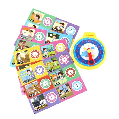 Lernen der Uhr für Kinder, pädagogische Uhren für Kinder, mit Zeitanzeige, Lernspielzeug, Lernspiele für Uhren, Spielzeug mit Karten, AC Lernen der Uhr für Kinder, pädagogische Uhren für Kinder, mit Zeitanzeige, Lernspielzeug, Lernspiele für Uhren, Spielzeug mit Karten, AC von Celuicion