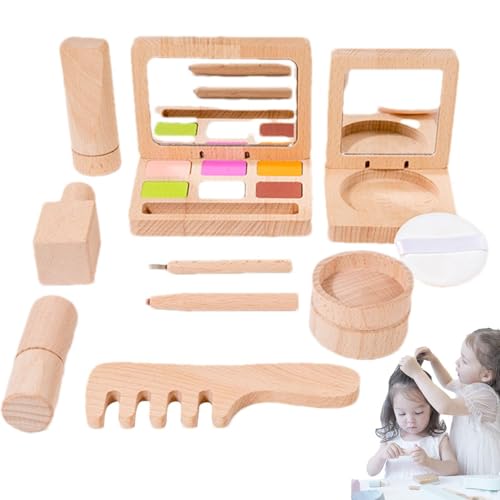 Make-up-Set Spielzeug für Mädchen | Make-up-Set aus Holz für Schönheitssalon, Lippenstift, Nagellack, Grundierung, Augenbrauenstift, Anziehspielzeug für Mädchen von 3 bis 8 Jahren Make-up-Set Spielzeug für Mädchen | Make-up-Set aus Holz für Schönheitssalon, Lippenstift, Nagellack, Grundierung, Augenbrauenstift, Anziehspielzeug für Mädchen von 3 bis 8 Jahren von Celuicion