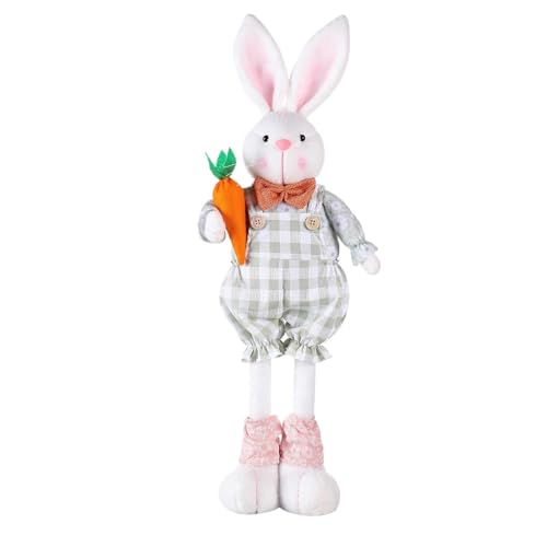 Osterhasen Figur Dekoration 55 cm Stehbares Plüsch Kaninchen Gnom mit Einziehbaren Beinen Halten Sie Karottenpuppe für Home Ornament Bauernhausdekoration Osterhasen Figur Dekoration 55 cm Stehbares Plüsch Kaninchen Gnom mit Einziehbaren Beinen Halten Sie Karottenpuppe für Home Ornament Bauernhausdekoration von Celuicion