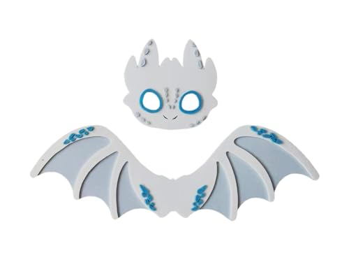 Celvibe Drachenflügel Masken Set, Drachen Kostüm für Kinder, Halloweenanzug Drachenanzug für Jungen für Halloween-Partys, Cosplay (White) von Celvibe