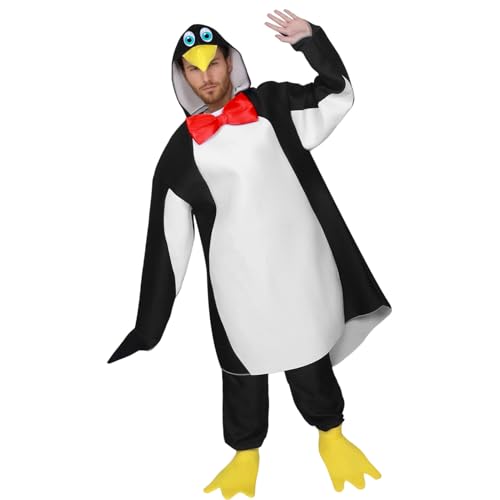 Celvibe Pinguin Kostüm Jumpsuit für Erwachsene Unisex Halloween Outfit Tier Onesie Tierkostüme mit Oberteil, Hose, Schuhüberzügen, für Halloween Karneval Anime Cosplay Celvibe Pinguin Kostüm Jumpsuit für Erwachsene Unisex Halloween Outfit Tier Onesie Tierkostüme mit Oberteil, Hose, Schuhüberzügen, für Halloween Karneval Anime Cosplay von Celvibe