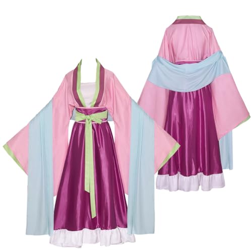 Cemaxjo Apothecary Diaries Hanfu Cosplay Maomao Kostüm Halloween Rosa Kleid Perücke Zubehör Outfit (Pink - 1, Medium) von Cemaxjo