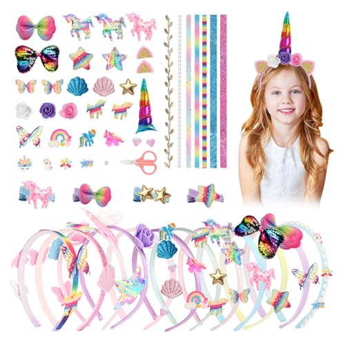 CEMIRK Haar-Accessoires für Mädchen – Bastelsets für Kinder im Alter von 6–12 Jahren, 10 Haarbänder & Blumen-Themen-Deko-Accessoires, für 6–7 Jahre alte Mädchen, Geburtstag für kreative Mädchen CEMIRK Haar-Accessoires für Mädchen – Bastelsets für Kinder im Alter von 6–12 Jahren, 10 Haarbänder & Blumen-Themen-Deko-Accessoires, für 6–7 Jahre alte Mädchen, Geburtstag für kreative Mädchen von Cemirk