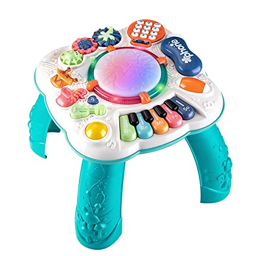 Cemirk Baby Aktivitätentisch, Musikspielzeug für Babys von 6 bis 12 Monaten, Aktivitätszentrum für 1, 2, 3 Jahre (Größe:30*30*30cm) von Cemirk