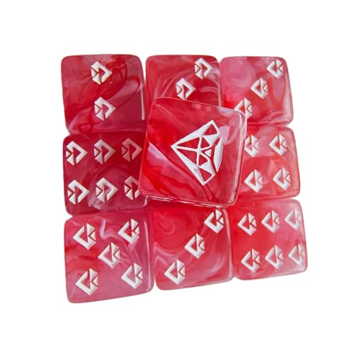 10pcs Acryl Juwelenmuster Rollenspiele Tischspiel Sechsseitige Runde Ecke Mahjong Accessoires Juwel Muster Dices Tischspiel Accessoires Für Rollenspiele von Cenifin