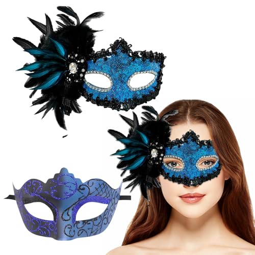 Cenifin 2 PCs Venezianer Maske Masquerade Halloween Party Halbgesicht Abend Abschlussmark Mardi Gras Cenifin 2 PCs Venezianer Maske Masquerade Halloween Party Halbgesicht Abend Abschlussmark Mardi Gras von Cenifin