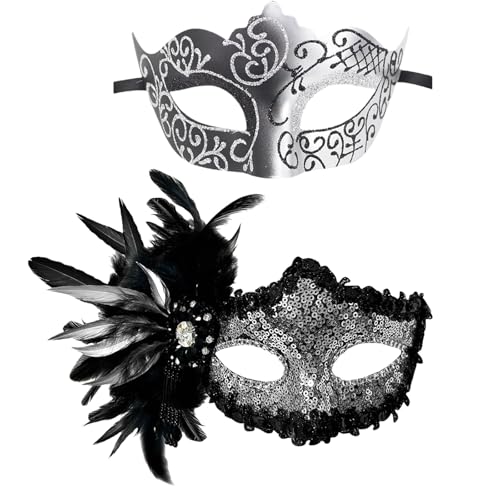 Cenifin 2 PCs Venezianer Maske Masquerade Halloween Party Halbgesicht Abend Abschlussmark Mardi Gras Cenifin 2 PCs Venezianer Maske Masquerade Halloween Party Halbgesicht Abend Abschlussmark Mardi Gras von Cenifin