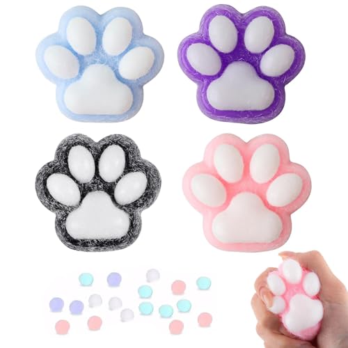 4 Stück Cat Paw Squeeze Toy mit Bällen, Süße Katzenpfoten Quetschspielzeuge, Squishy Squeeze Spielzeug, Anti Stress Fidget Toys, Soft Stressabbau Spielzeug für Kinder und Erwachsene Zum Entspannen 4 Stück Cat Paw Squeeze Toy mit Bällen, Süße Katzenpfoten Quetschspielzeuge, Squishy Squeeze Spielzeug, Anti Stress Fidget Toys, Soft Stressabbau Spielzeug für Kinder und Erwachsene Zum Entspannen von CensuobOB