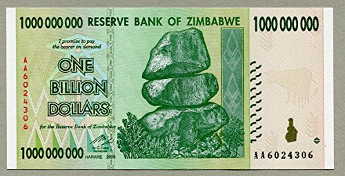 Zimbabwe 1 Billion Dollar Banknote 2008 von Central Bank of Zimbabwe