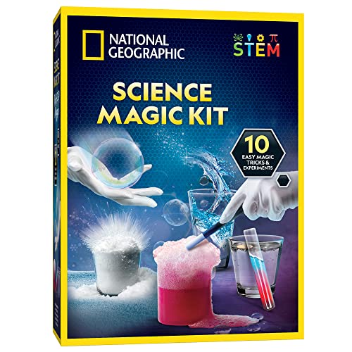 NATIONAL Geographic Magic Chemistry Set - Perform 10 Amazing Easy Tricks with Science, Create a Magic Show with White Gloves & Magic Wand, Great STEM Learning Science Kit for Boys and Girls von National Geographic