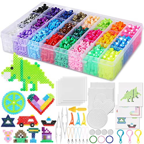 Ceoffo Bügelperlen Midi set 5mm Steckperlen 4500pcs in Sortierbox mit Bügelperlen Platten Bastelspaß für Kinder weihnachten Geschenk für Mädchen Jungs von Ceoffo