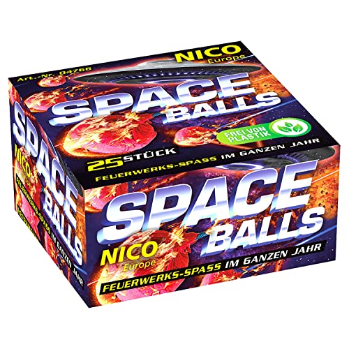 Cepewa Space Balls, Ab 12 Jahre, 50 Knatterbälle, 2 x 25er Schachte Jugendfeuerwerk von Nico Party Silvester Kat F 1 von Aktivhandel von Cepewa